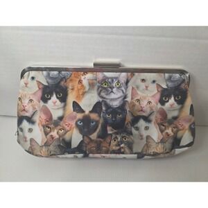 Cat Lady Box Cat Print Clutch O/S Multicolor Fair All-Over Feline Print Bag
